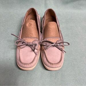 Sperry angelfish 1 eyegray and silver boat shoe side netting easy slip on style